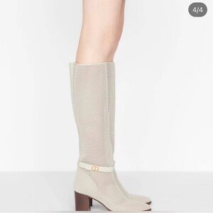 Christian Dior Empreinte Knee High Mesh Boots